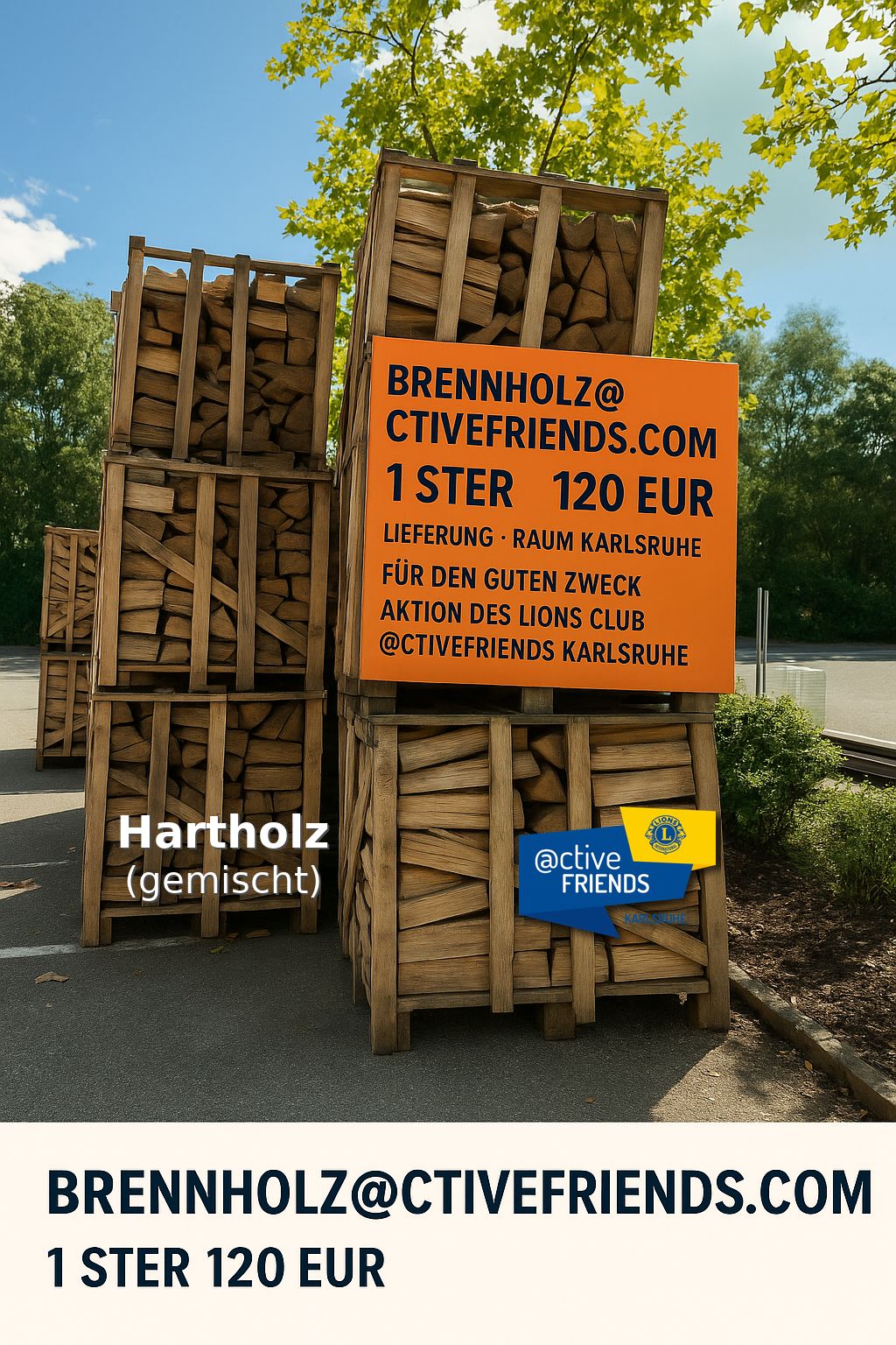Brennholz für den guten Zweck - Flyer